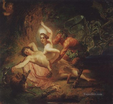 ダイアナ・エンディミオンとサテュロス・カール・ブリュロフ Oil Paintings